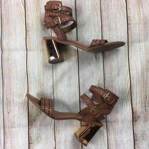Dolce Vita Gold Chunky Heel Sandals